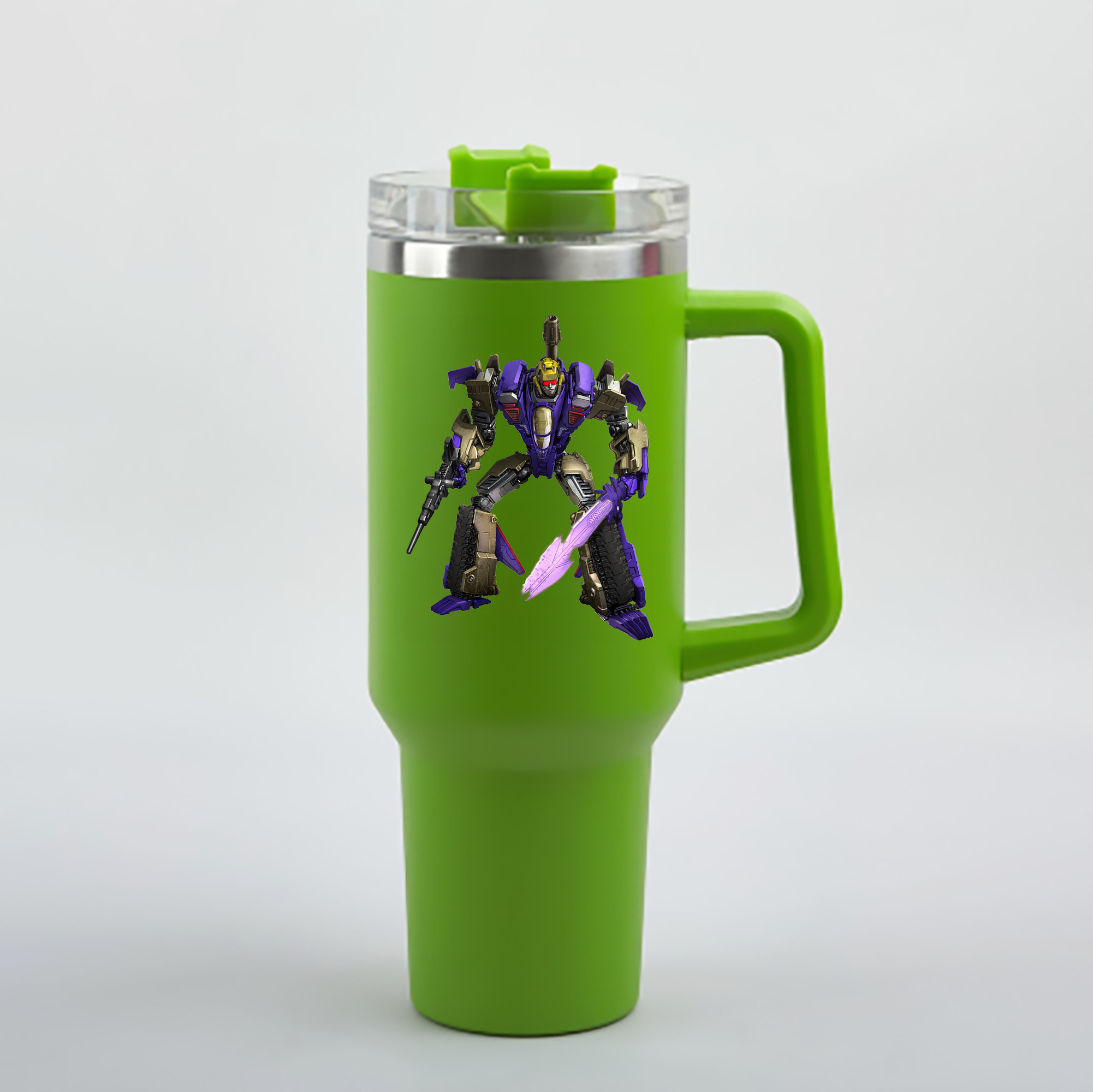 （画像用） Transformers トランスフォーマー 1200mL車用タンブラー - クリスタルステッカー（プラスチックストロー付き）